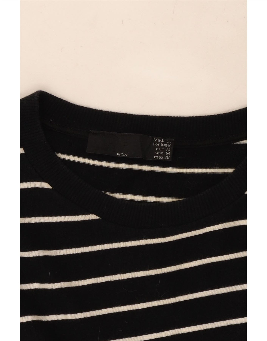 ZARA 3/4 ærmet asymmetrisk kjole til kvinder UK 14 Mellem sort stribet