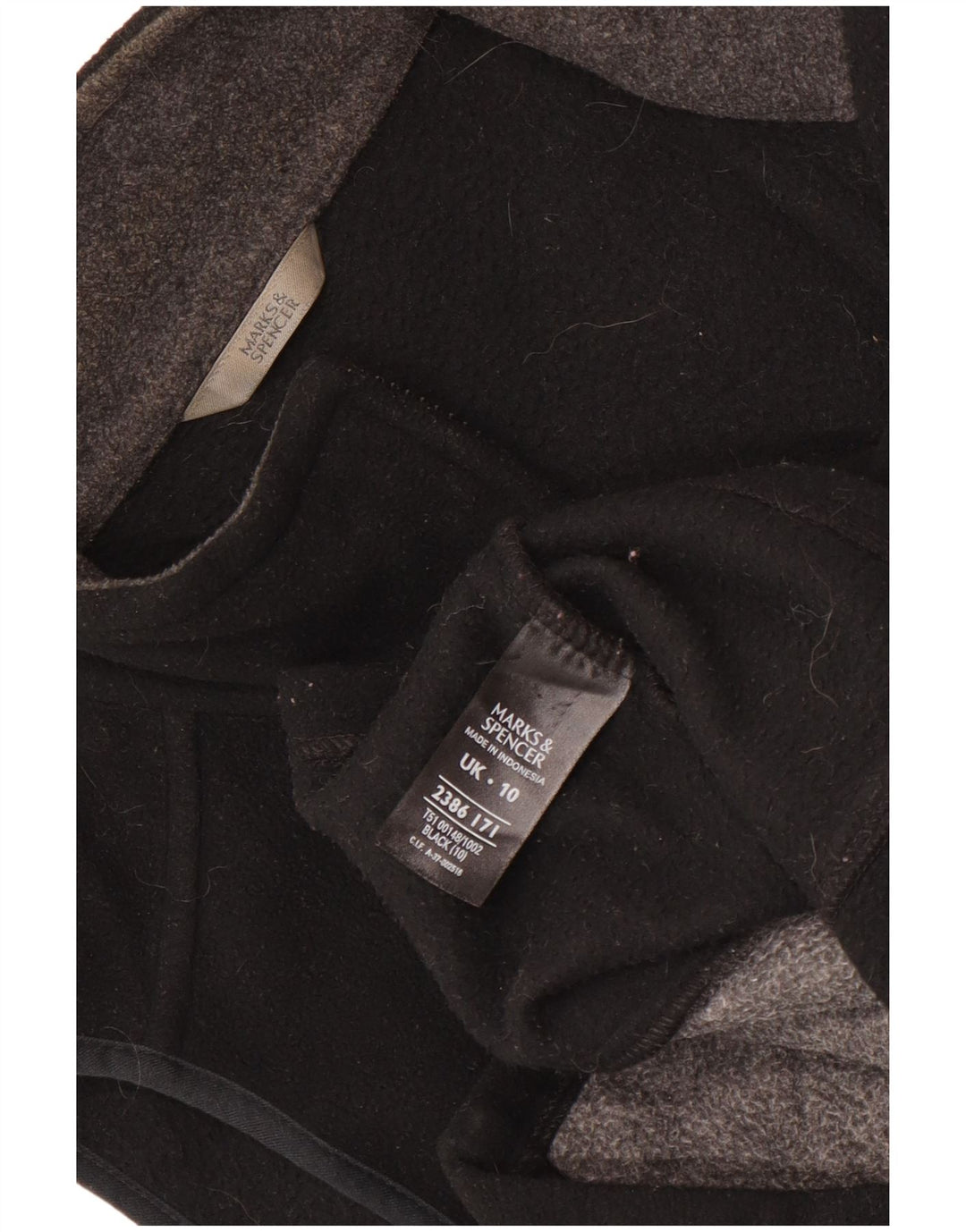 Marks & Spencer Dame Fleece Gilet UK 10 Small Black Polyester