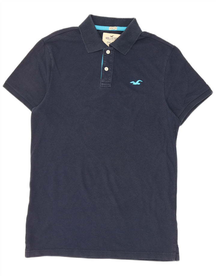 Hollister Stretch Polo Shirt Medium Marineblå Bomuld