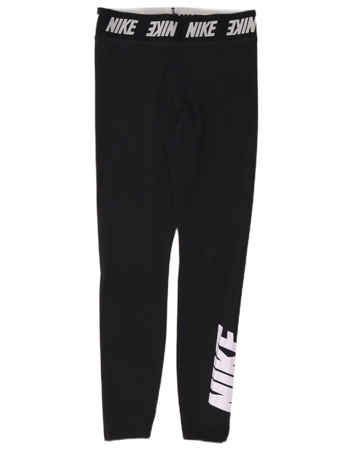 NIKE Grafiske Leggings til kvinder UK 14 Medium Sort Bomuld