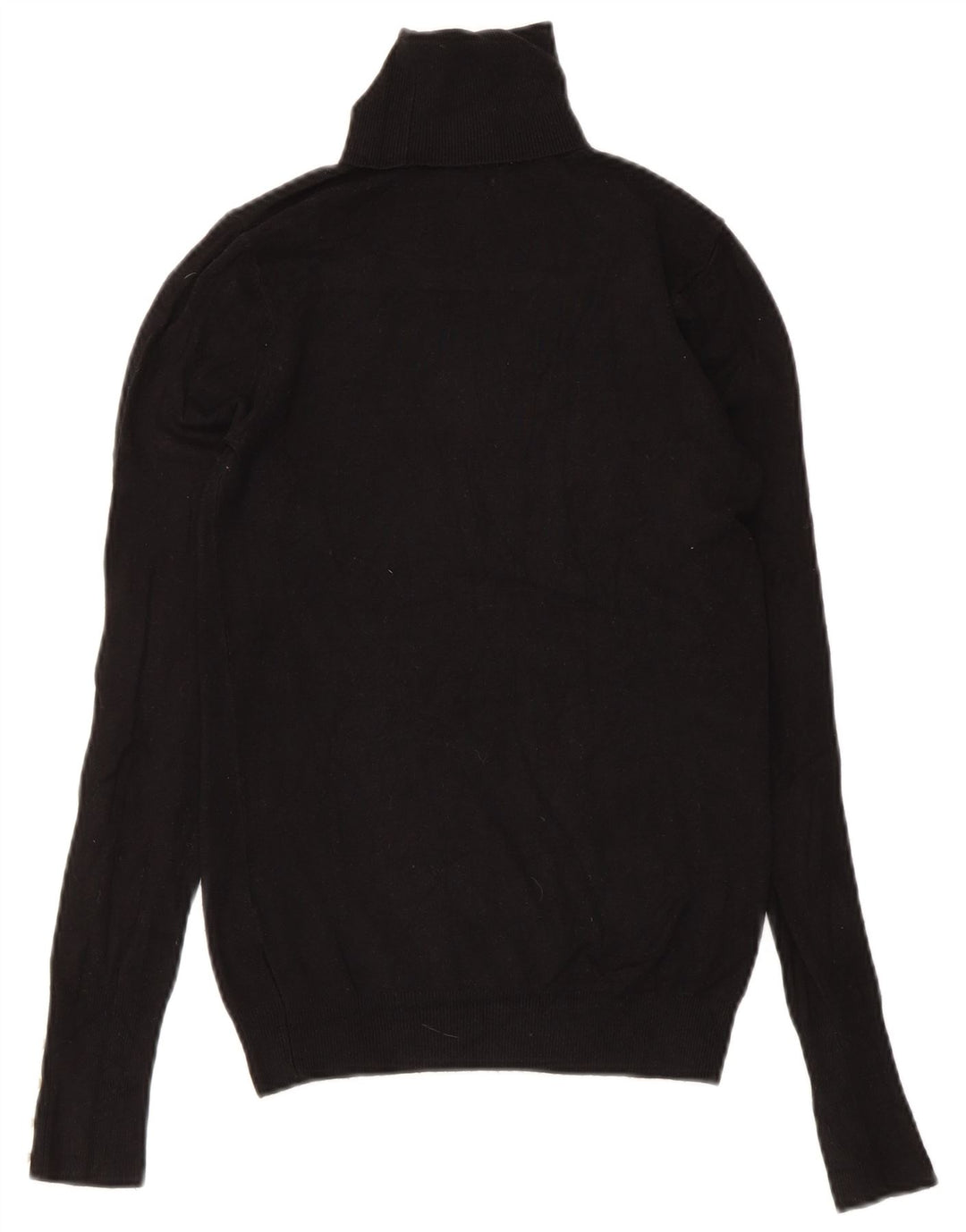 Zara Dame Rullehals Sweater UK 8 Small Black Viscose