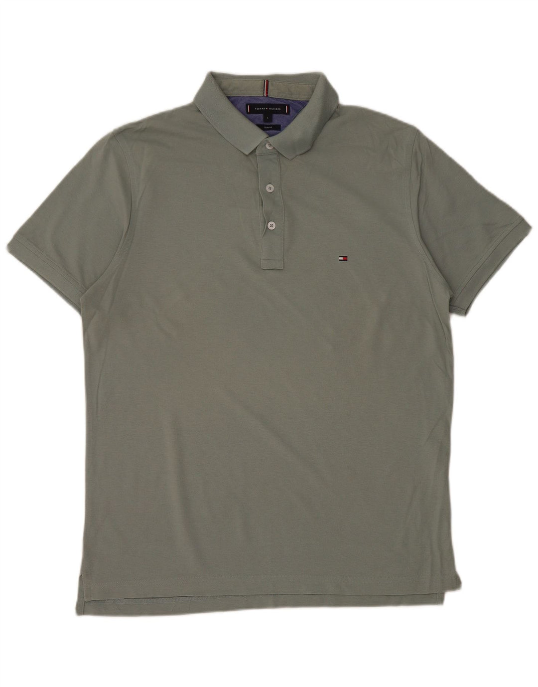 TOMMY HILFIGER Mens Slim Fit Polo Shirt Large Grey