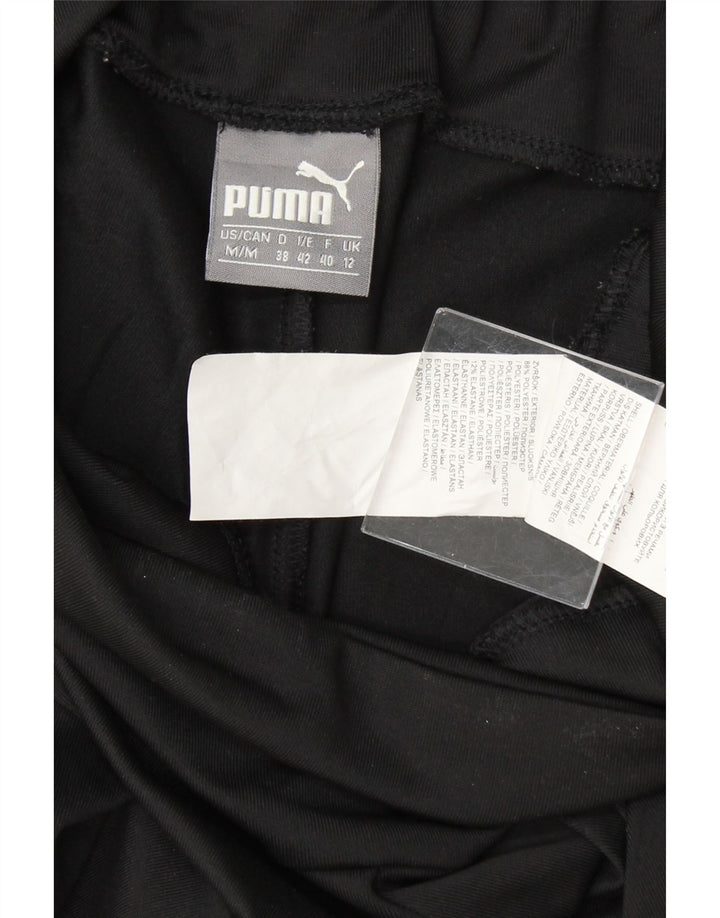 PUMA Womens Graphic Leggings UK 12 Medium  Black Colourblock Polyester Vintage Puma and Second-Hand Puma from Messina Hembry 