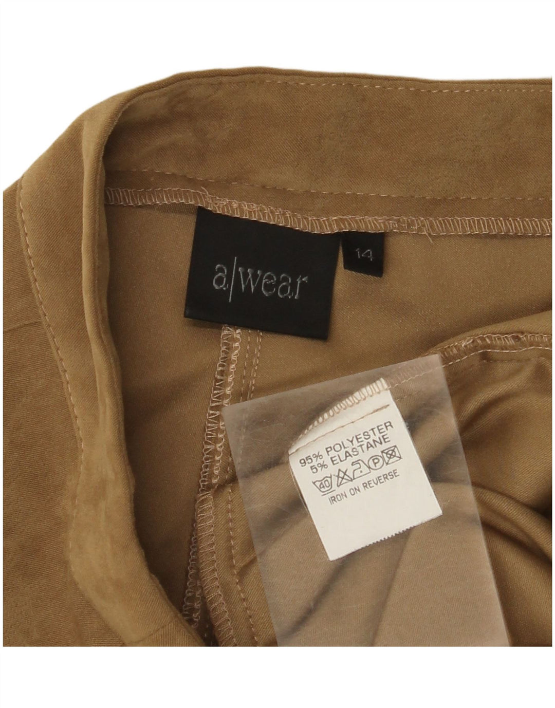 A WEAR Dame Bootcut Casual Bukser UK 14 Medium W30 L32 Beige Polyester