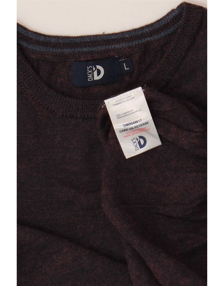 Dacks herre rund hals sweater stor lilla uld