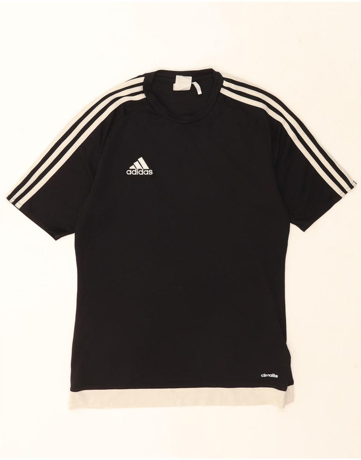 ADIDAS Herre Climalite T-Shirt Top Lille Sort Colourblock Polyester