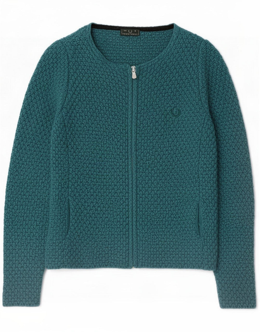 Fred Perry Womens Cardigan Sweater UK 10 Small Green Wool