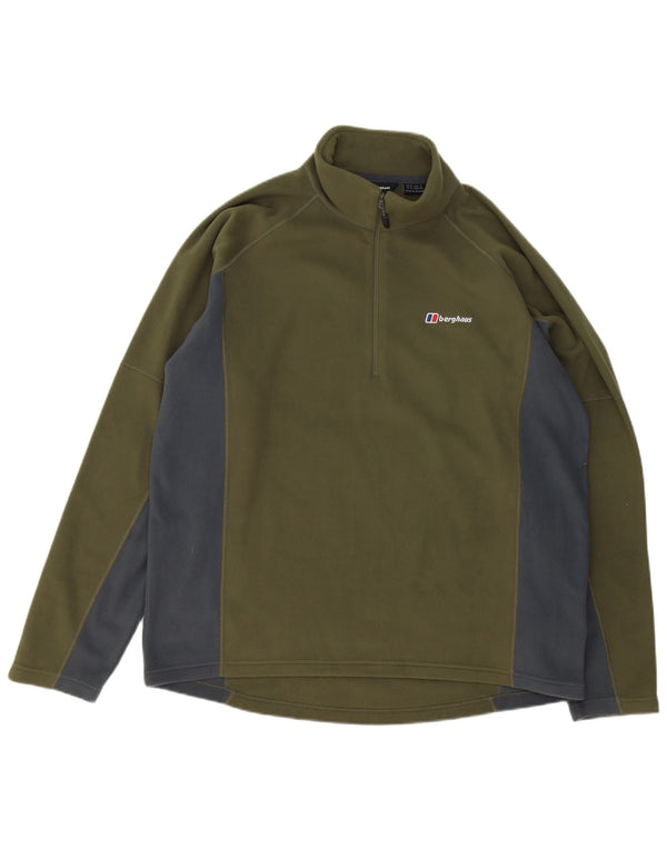 Berghaus Fleece Jumper med lynlås til mænd XL Grøn Colourblock Polyester