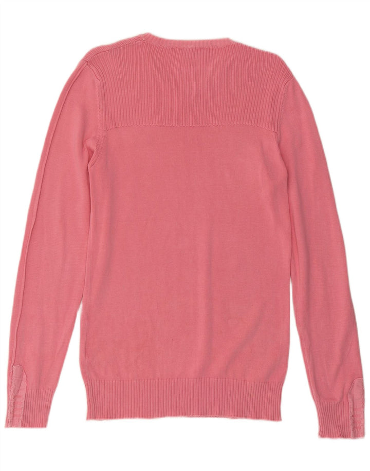 MOSCHINO Herre V-hals sweater Small Pink Bomuld