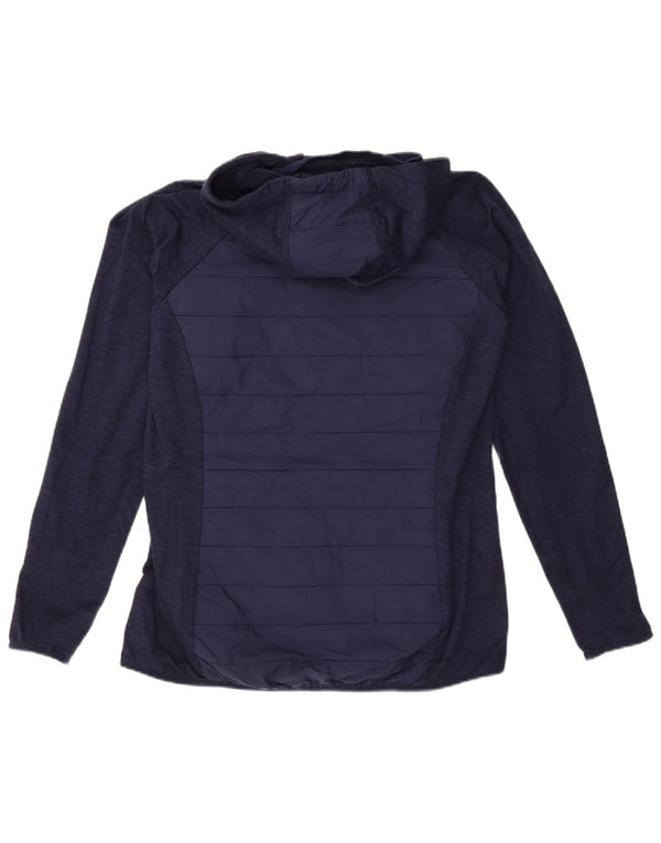 MARKS & SPENCER Womens Hooded Tracksuit Top Jacket UK 14 Medium Navy Blue