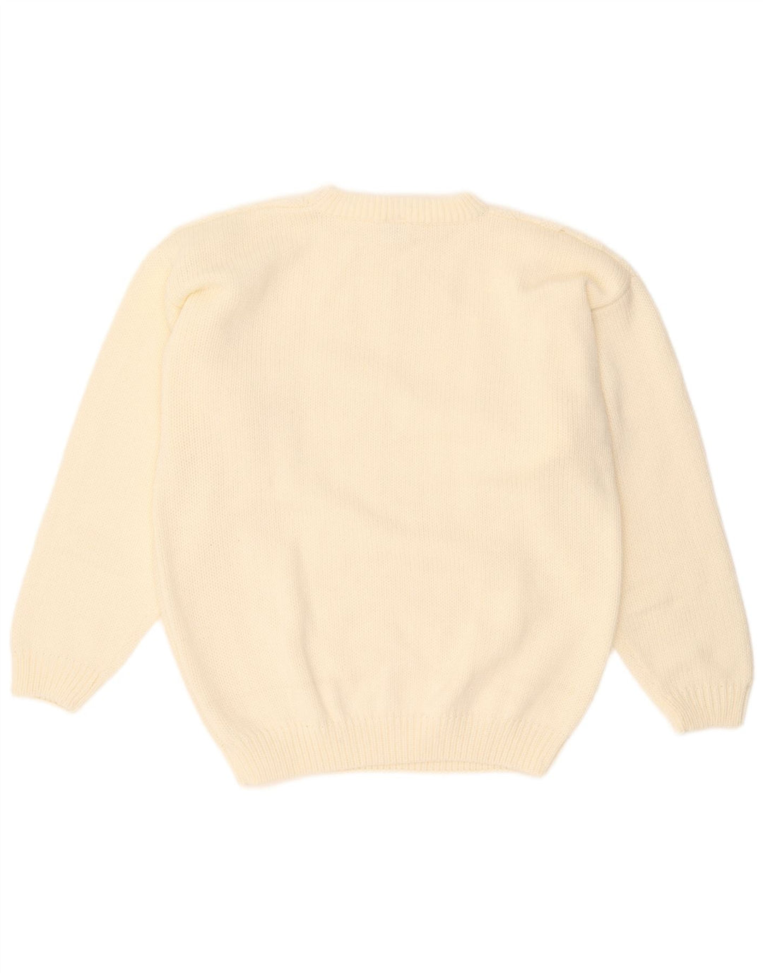 Angelo Muroni Herre Crew Neck Jumper Sweater Medium White Polyacrylic