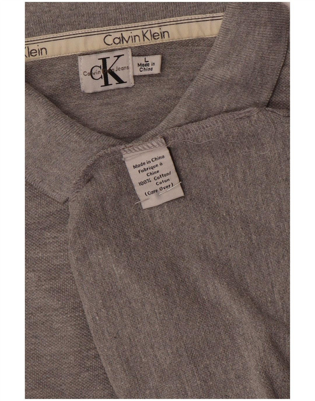 Calvin Klein Herre Polo Shirt Stor Grå Bomuld