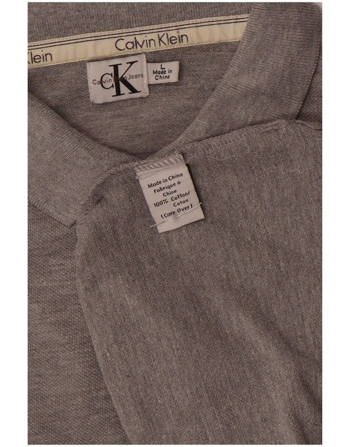 Calvin Klein Herre Polo Shirt Stor Grå Bomuld