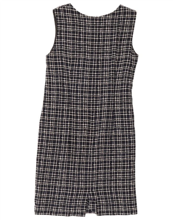 Libra Womens Ærmeløs Skede Kjole UK 14 Medium Navy Blue Ternet Bomuld