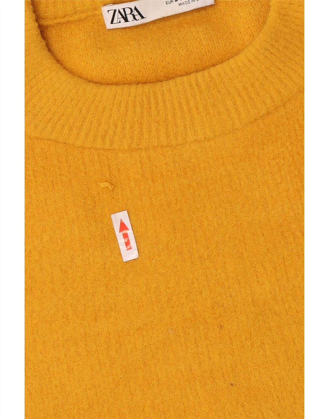 Zara dame sweater med rund hals DK 14 Medium gul nylon