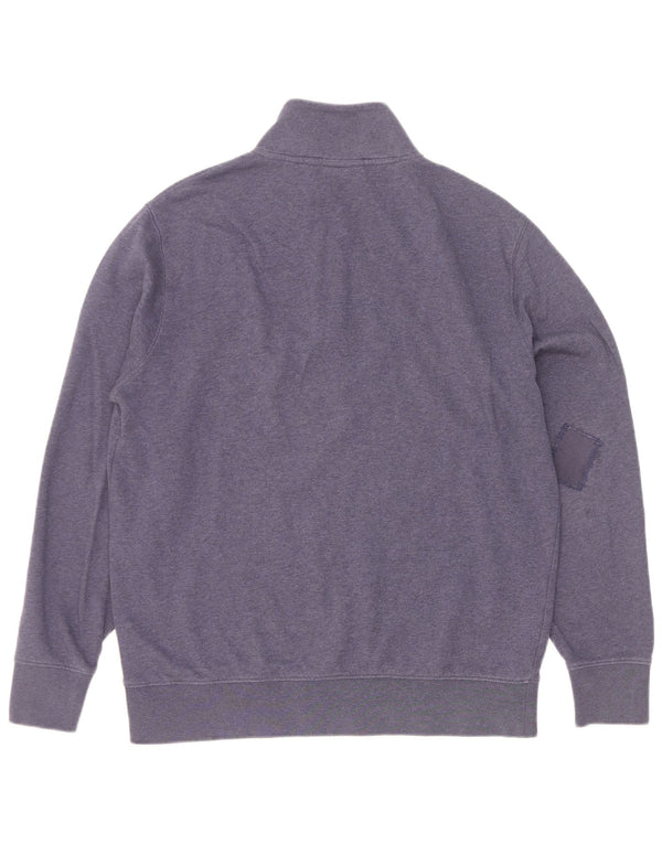 Gant Sweatshirt med lynlås til mænd, medium marineblå bomuld