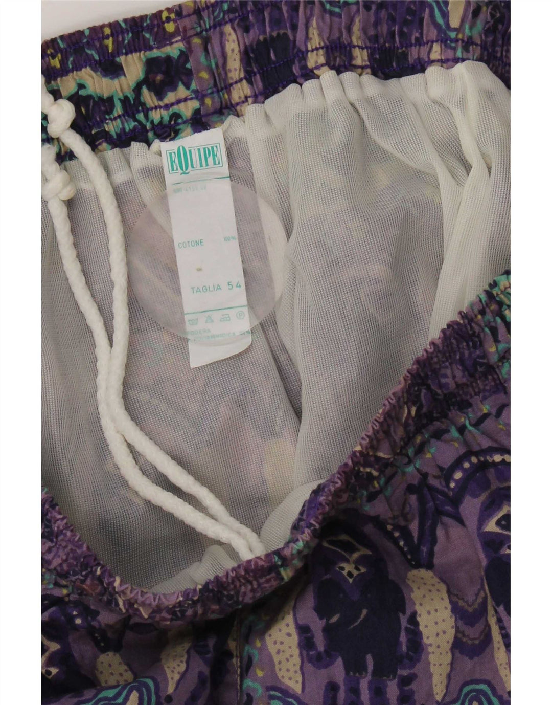 Equipe Dame badeshorts UK 14 Large Purple Patchwork Bomuld