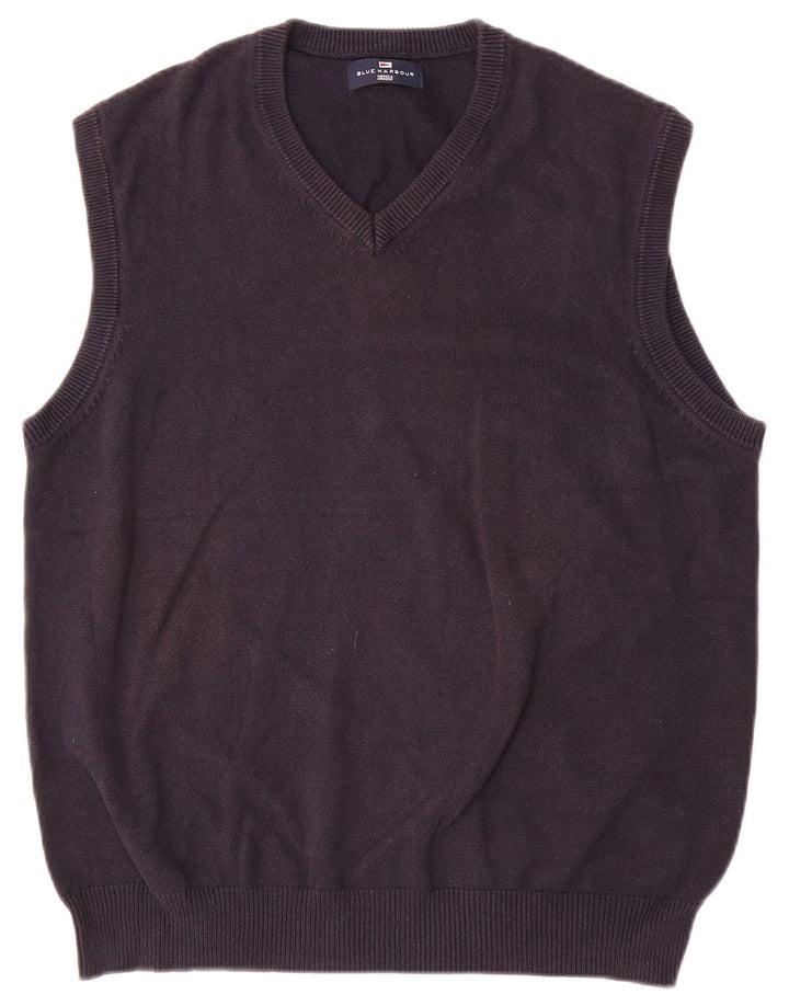 Marks & Spencer Herre Blue Harbor Vest Tank Top Medium Navy Blue Bomuld