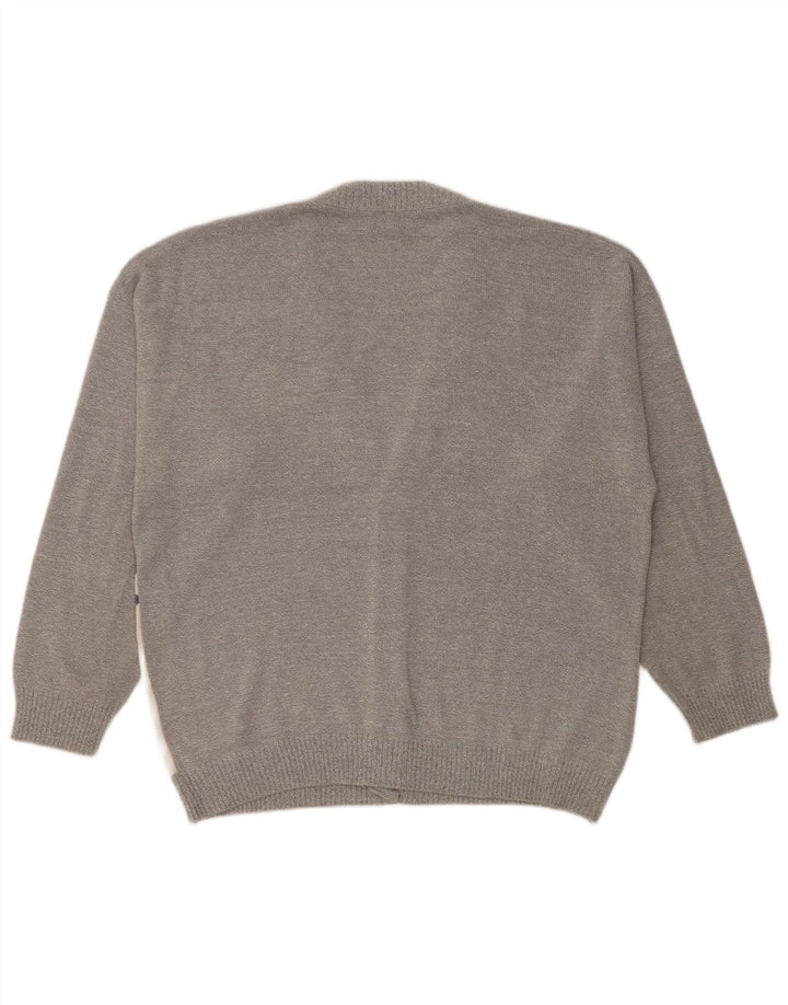 JAC Herre Cardigan Sweater IT 52 Stor Grå Colourblock Bomuld