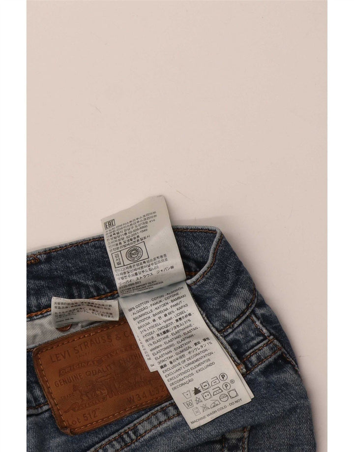 Levi's Herre 512 Distressed Slim Tapered Jeans W34 L32 Blå Bomuld