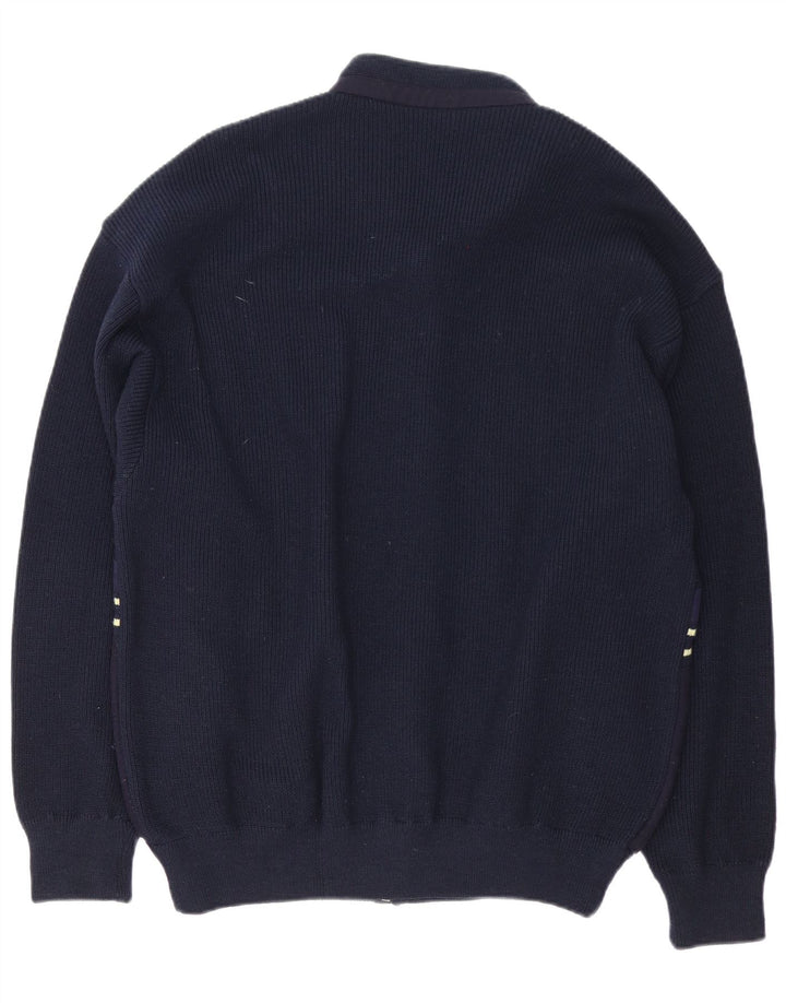Loli Wolf Herre Regular Fit Cardigan Sweater Medium Navy Blue Uld