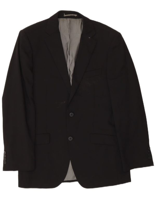 Pierre Cardin Herre 2-knaps blazerjakke UK 38 Medium Sort Uld