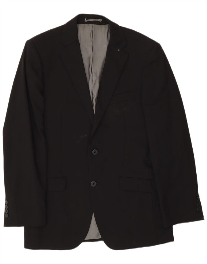 Pierre Cardin Herre 2-knaps blazerjakke UK 38 Medium Sort Uld
