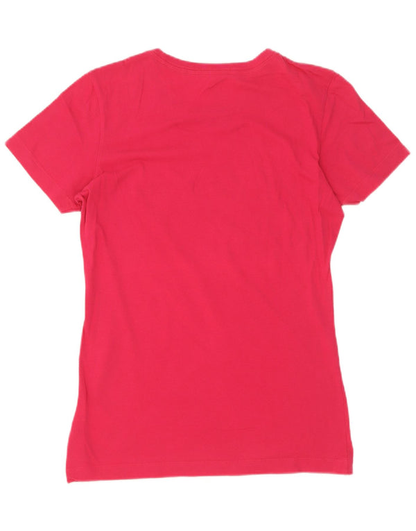 Nike Dame Slim Fit Grafisk T-Shirt Top UK 12 Medium Pink Bomuld