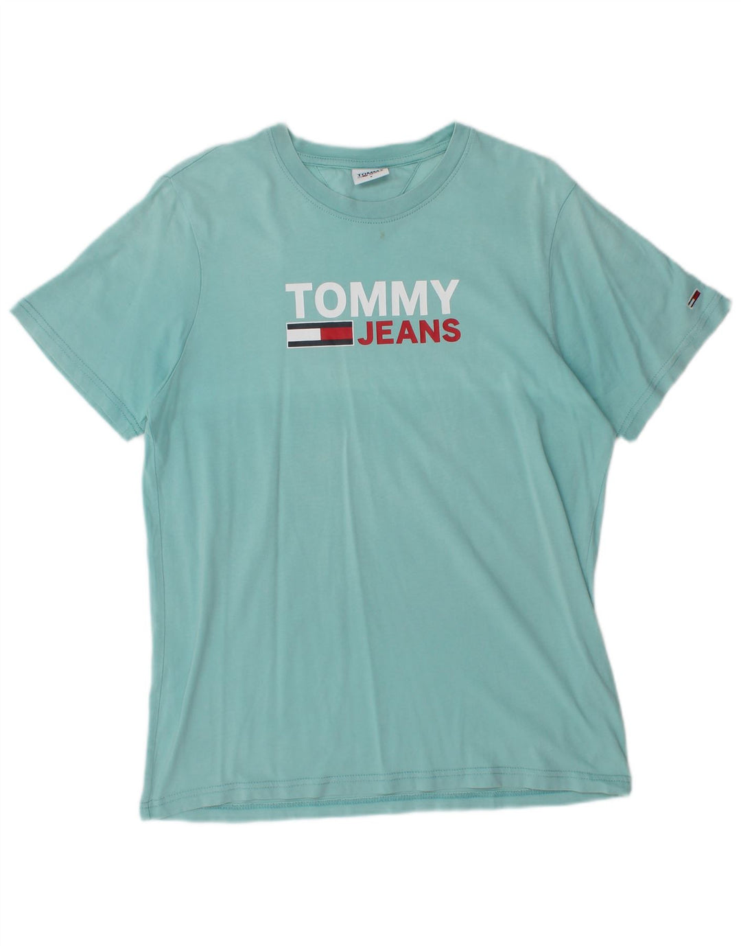 Tommy Hilfiger Herre Grafisk T-Shirt Top Lille Blå Bomuld