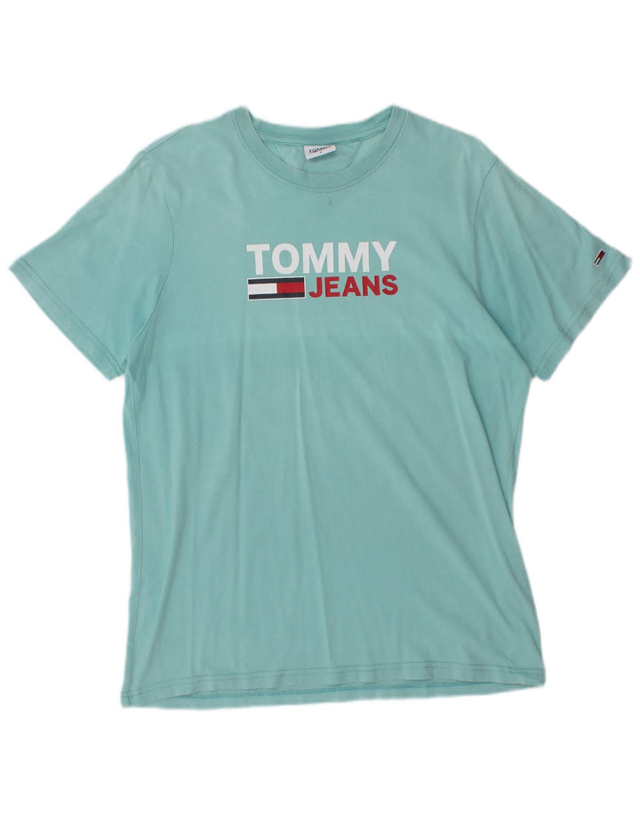 Tommy Hilfiger Herre Grafisk T-Shirt Top Lille Blå Bomuld