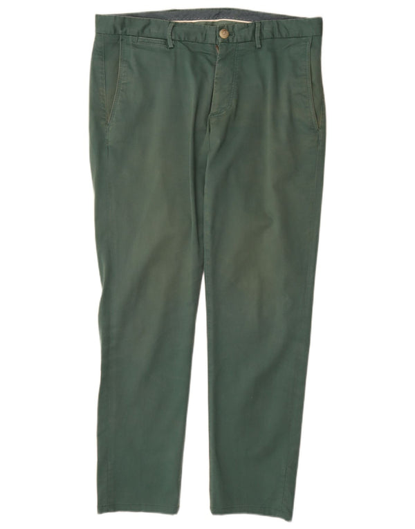 Massimo Dutti Herre Slim Fit Chinobukser EU 42 Large W32 L30 Grøn Bomuld
