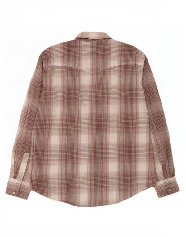 Wrangler herreskjorte XL brun ternet bomuld