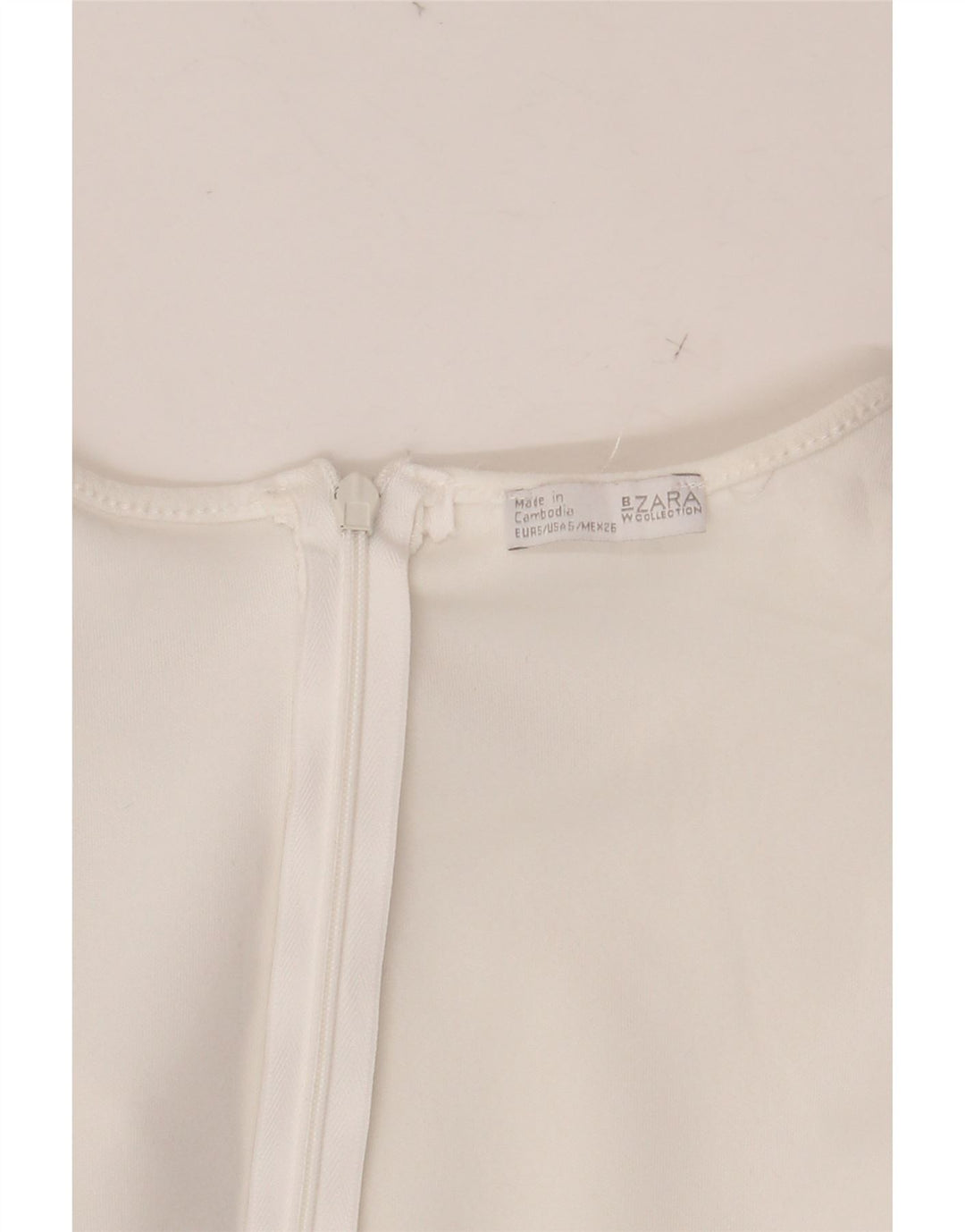 ZARA Kortærmet Playsuit til kvinder UK 8 Small W28 White