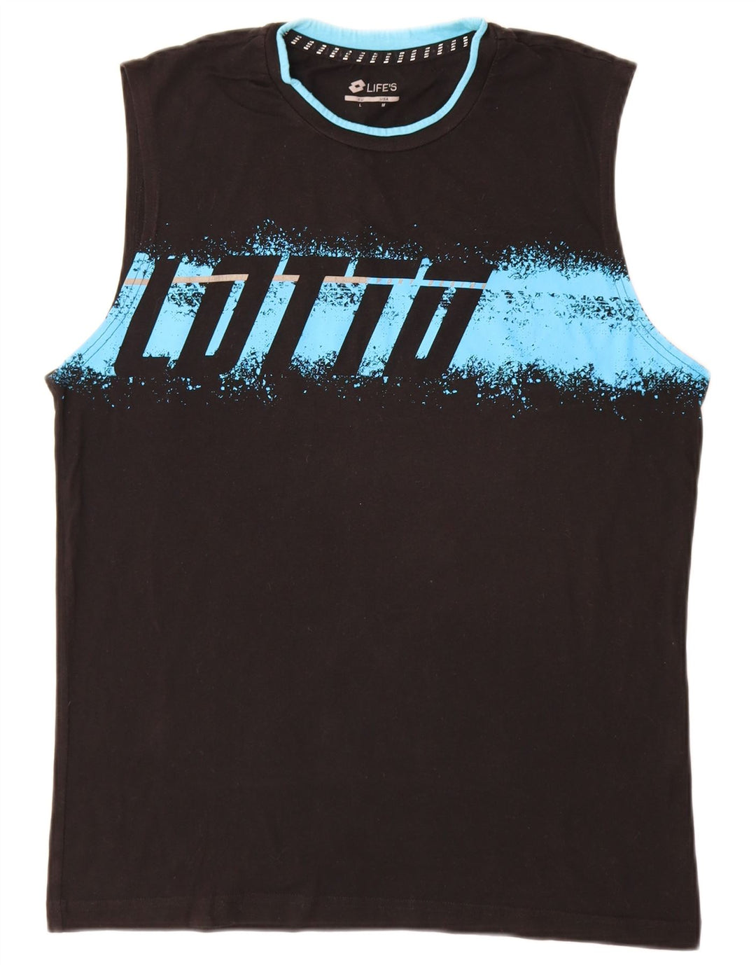 Lotto Herre Grafisk Vest Top Medium Sort Bomuld