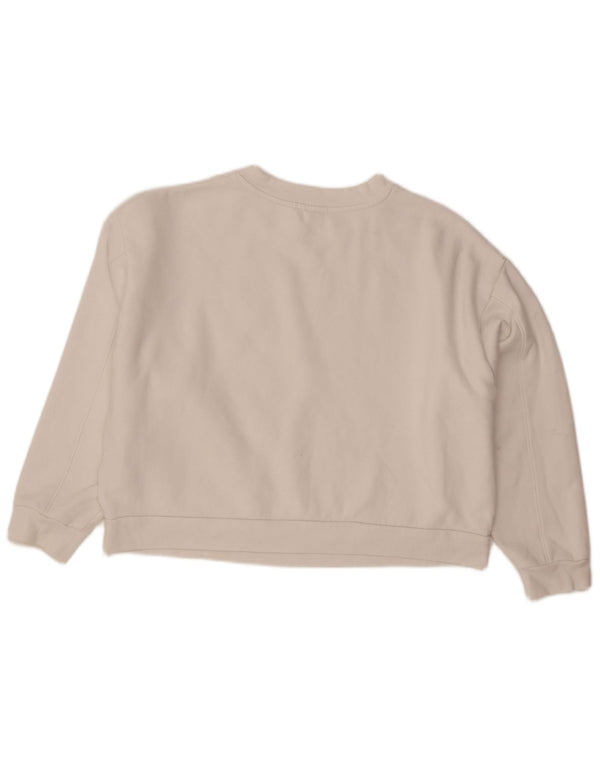 Levi's Womens Crop Graphic Oversized Sweatshirt Jumper UK 14 Large White