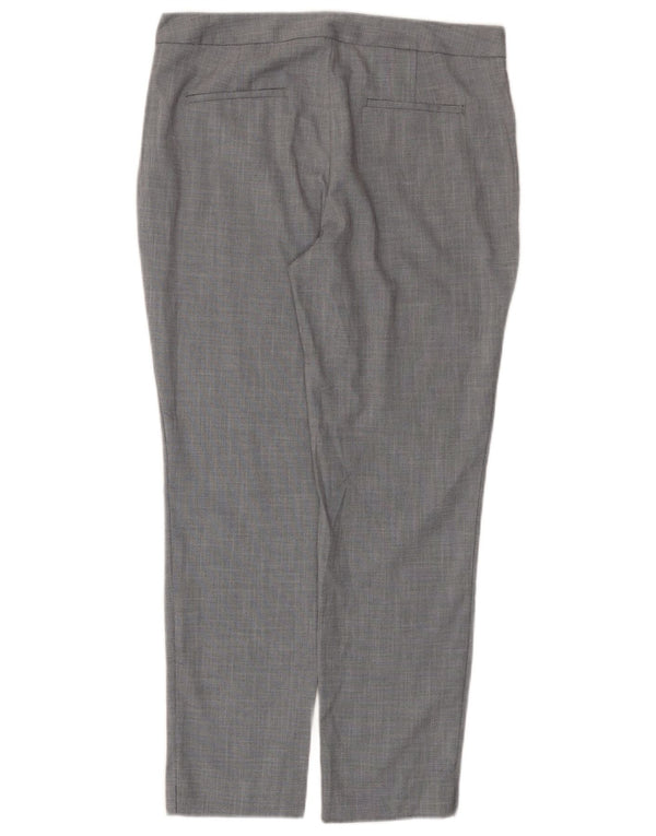 Zara Dame Slim Suit Bukser EU 40 Medium W30 L27 Grå Chevron Polyester