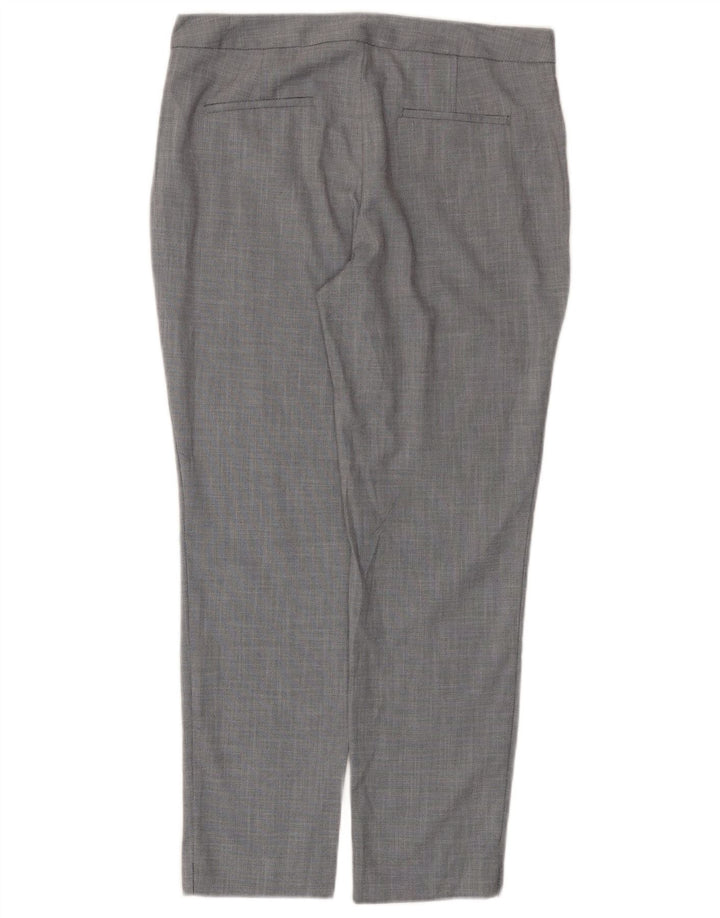 Zara Dame Slim Suit Bukser EU 40 Medium W30 L27 Grå Chevron Polyester