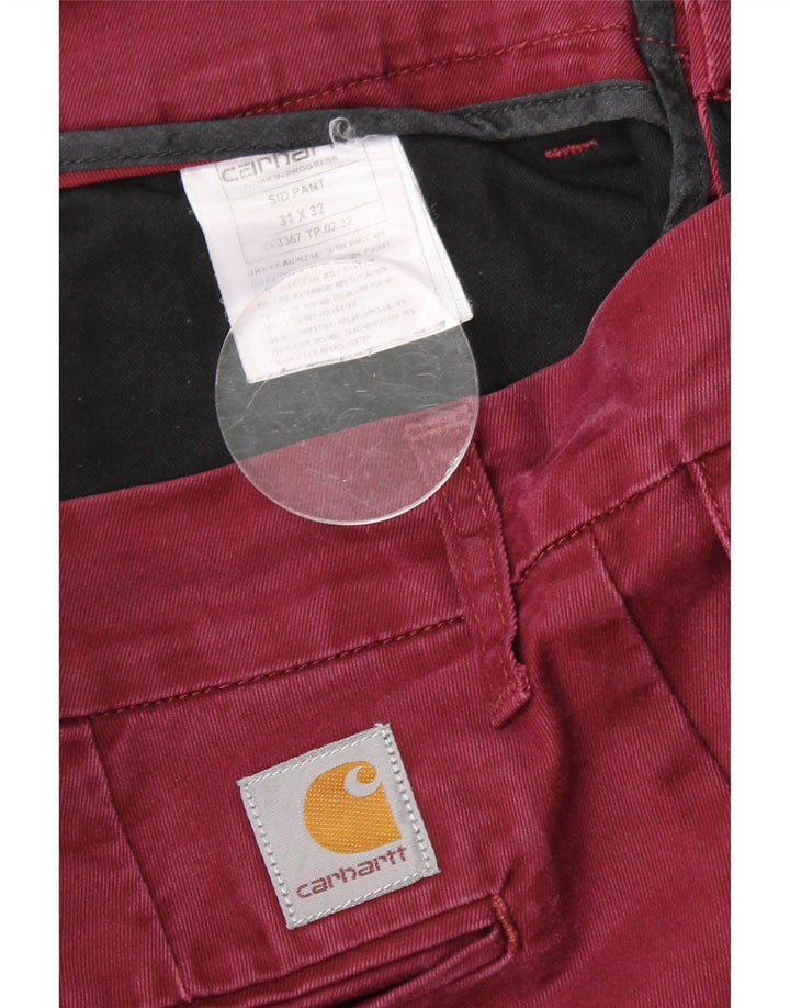 CARHARTT Slim Chinobukser til kvinder W31 L30 Bourgogne bomuld