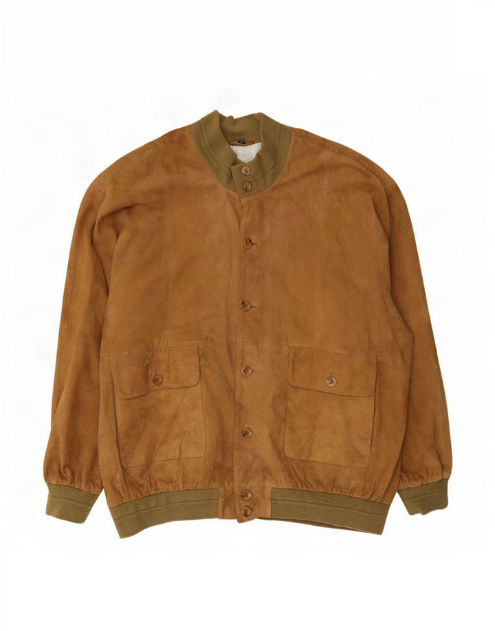 Barisal Herre Ruskind Bomber Jacket IT 58 4XL Beige Læder