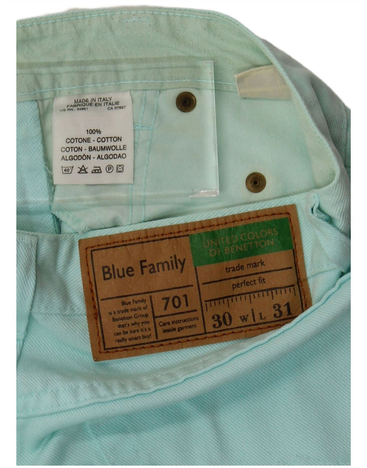 Benetton koniske jeans til kvinder W30 L25 turkis bomuld