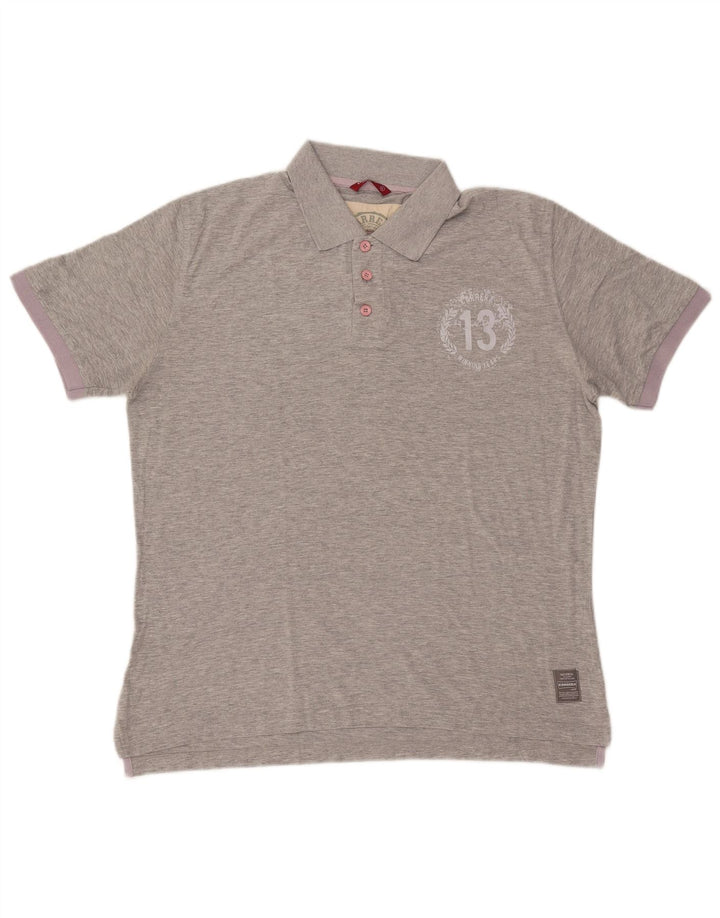 Carrera Herre grafisk poloshirt XL Grå Flecked Bomuld
