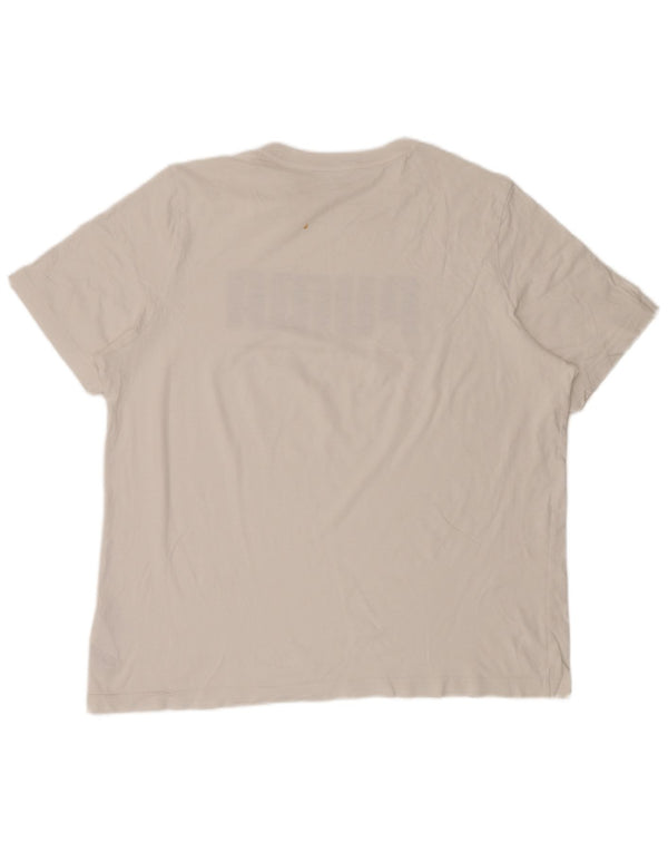 Puma Herre Grafisk T-Shirt Top XL Hvid Bomuld
