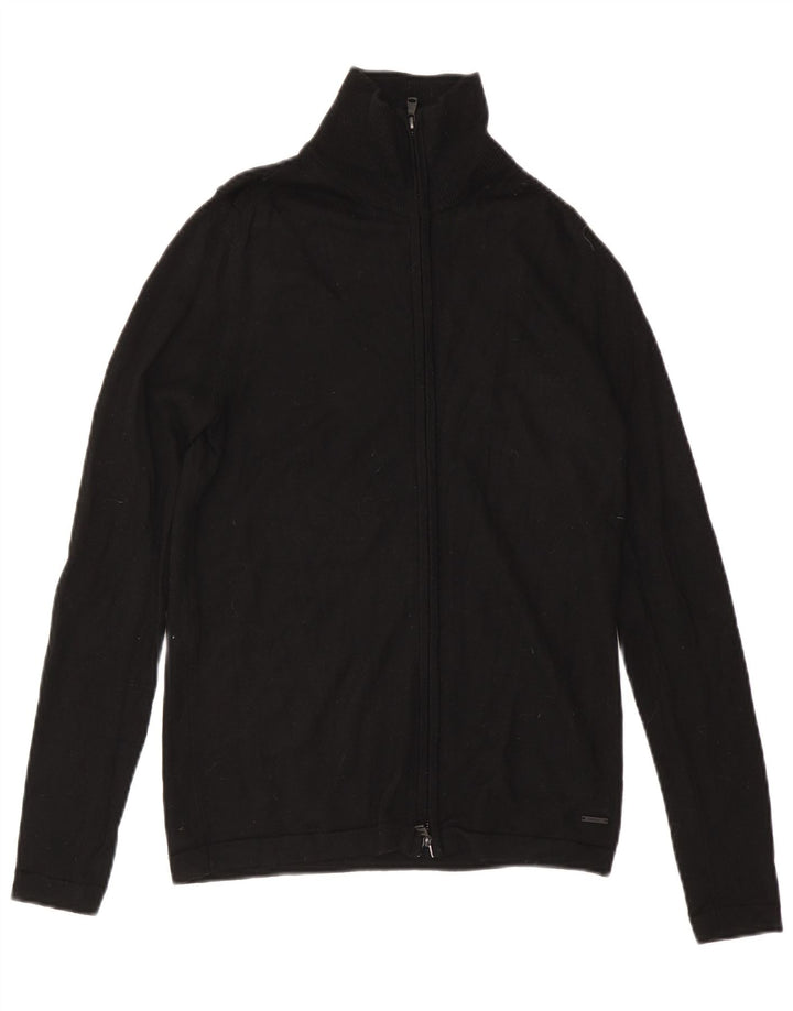 Dkny Herre Cardigan Sweater Medium Sort Uld