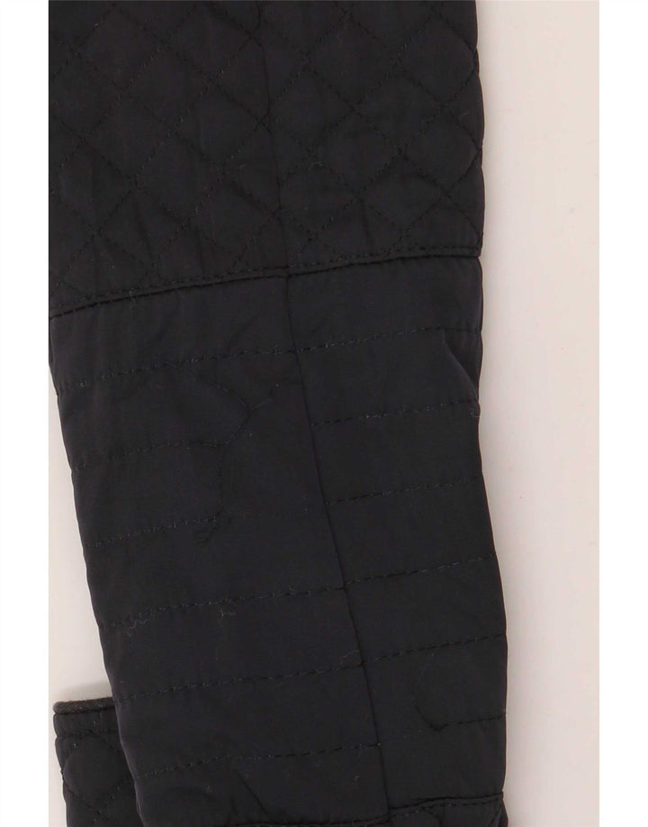 Zara Dame Quiltet Jakke UK 12 Medium Navy Blue Polyester
