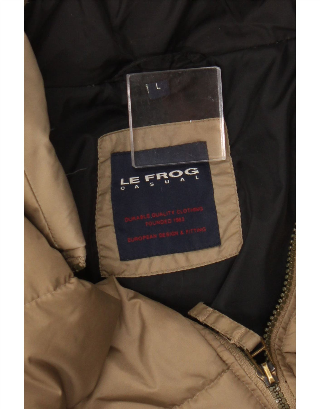 Le Frog Polstret Herrejakke UK 40 Stor Beige Polyamid