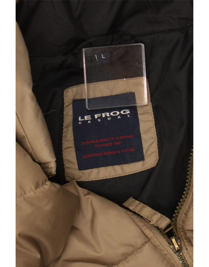 Le Frog Polstret Herrejakke UK 40 Stor Beige Polyamid