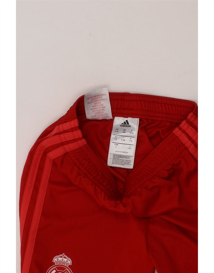 ADIDAS Boys Real Madrid Sport Shorts 5-6 Years  Red Polyester Vintage Adidas and Second-Hand Adidas from Messina Hembry 