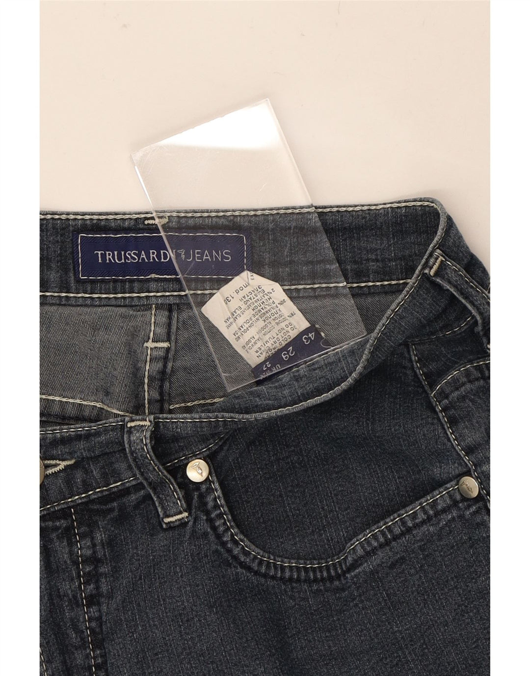 TRUSSARDI Womens Straight Jeans W27 L32 Blue Cotton Vintage Trussardi and Second-Hand Trussardi from Messina Hembry 