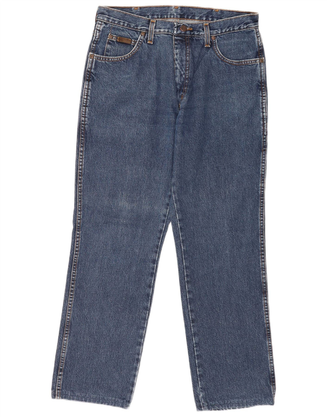 Wrangler Herre Texas Straight Jeans W34 L29 Blå Bomuld