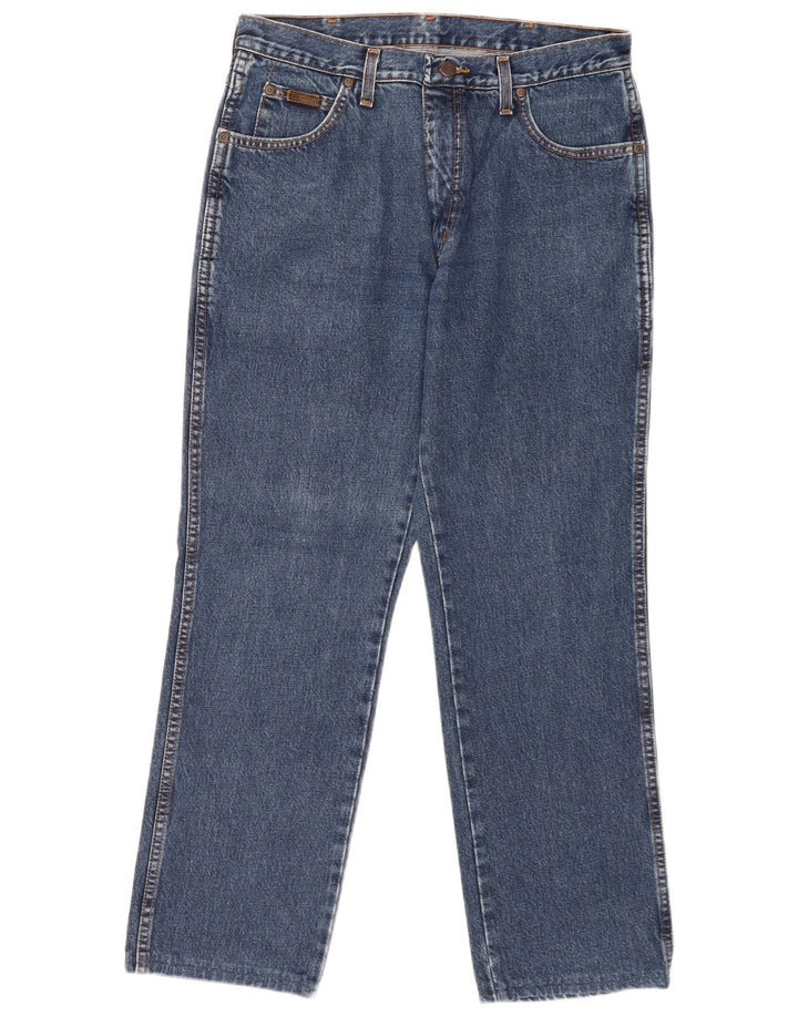 Wrangler Herre Texas Straight Jeans W34 L29 Blå Bomuld